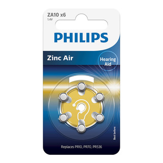 Philips baterie do naslouchadel ZINC-AIR 6ks blistr (ZA10B6A/10, 1,4V)