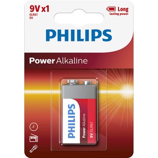 Philips alkalická baterie POWER ALKALINE 1ks blistr (6LR61P1B/10, 9V)