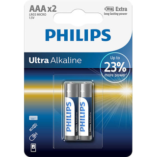 Philips baterie Ultra Alkaline 2ks (LR03E2B/10, AAA, LR3)