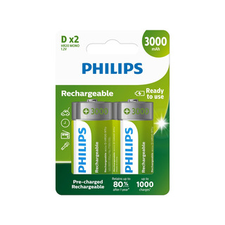 Philips R20B2A300/10 RECHARGERABLE - nabíjecí baterie 2 ks (D, R20, NiMh, 3000 mAh)