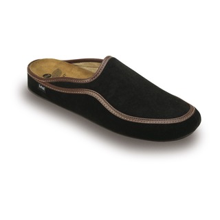 BRANDY - černá domácí obuv (hnědý lem)