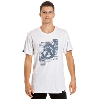Press T-Shirt - bílé pánské tričko s krátkým rukávem