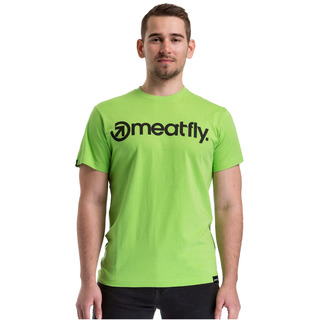 meatfly Logo T-Shirt green flash - E - zelené pánské tričko s krátkým rukávem