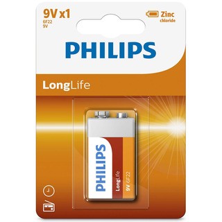 Philips baterie LONGLIFE 1ks blistr (6F22L1B/10, 9V, 6F22)