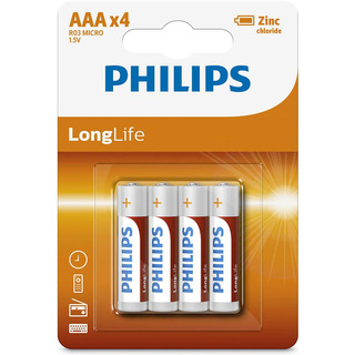 Philips baterie LONGLIFE 4ks blister (R03L4B/10, AAA, LR3)